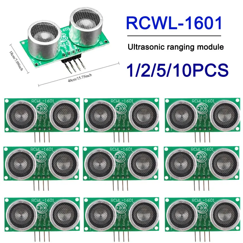 RCWL-1601 Ultrasonic Distance Sensor Module 3V-5.5V High Precision Ranging Detector Compatible with HC-SR04 for Arduino Robot