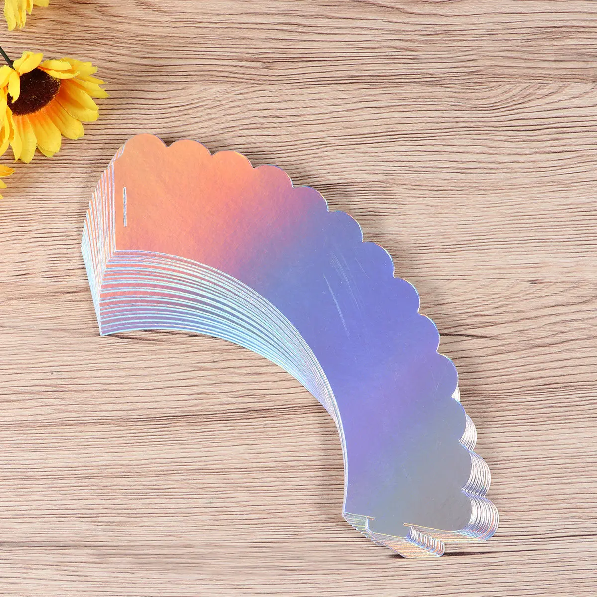 24Pcs Iridescent Rainbow Cupcake Wrappers Decorations Party Supplies for Birthday Wedding Baby Shower Muffin Holders