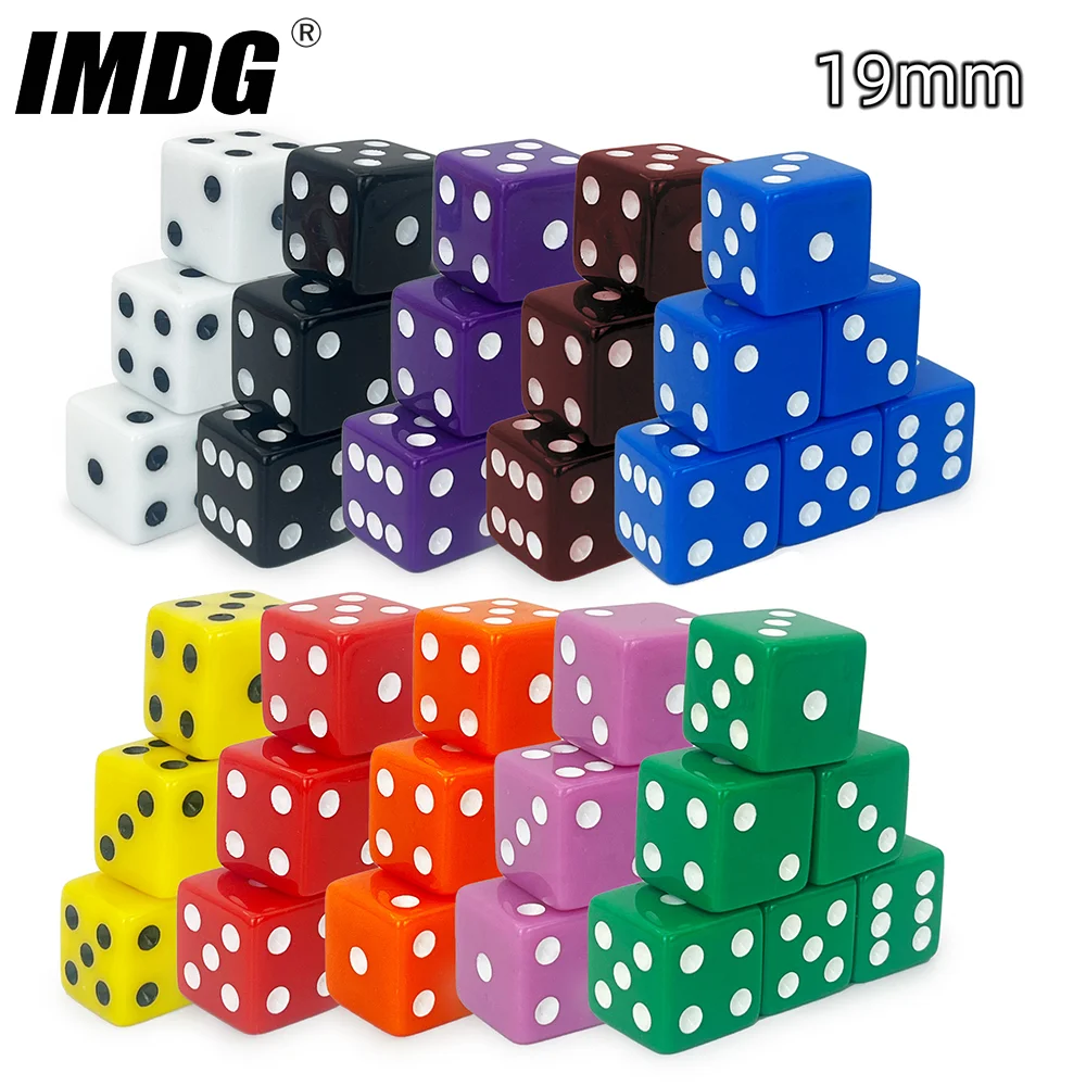 10pcs/Pack Colorful Dice D6 Acrylic Square Corner Cubes19mm Dot Drinking Game Dice Accessories