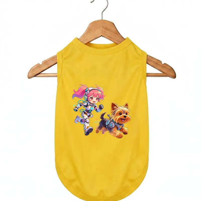 

Summer Pet Vest, Cartoon Girl Dog Print, Breathable Comfort