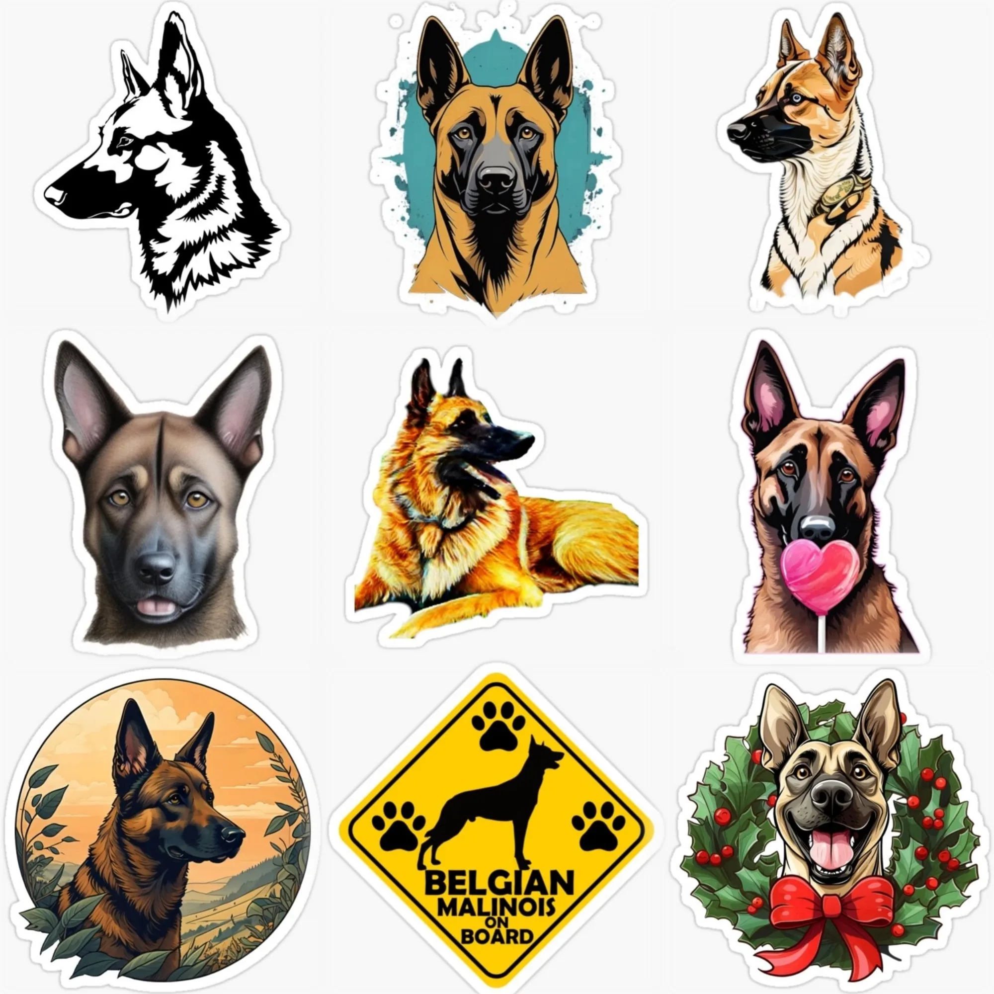 

Belgian Malinois Cute Pet Creative PVC Waterproof Sticker for Decorate Car Bicycle Helmet Window Fridge Wall Decal Accessories