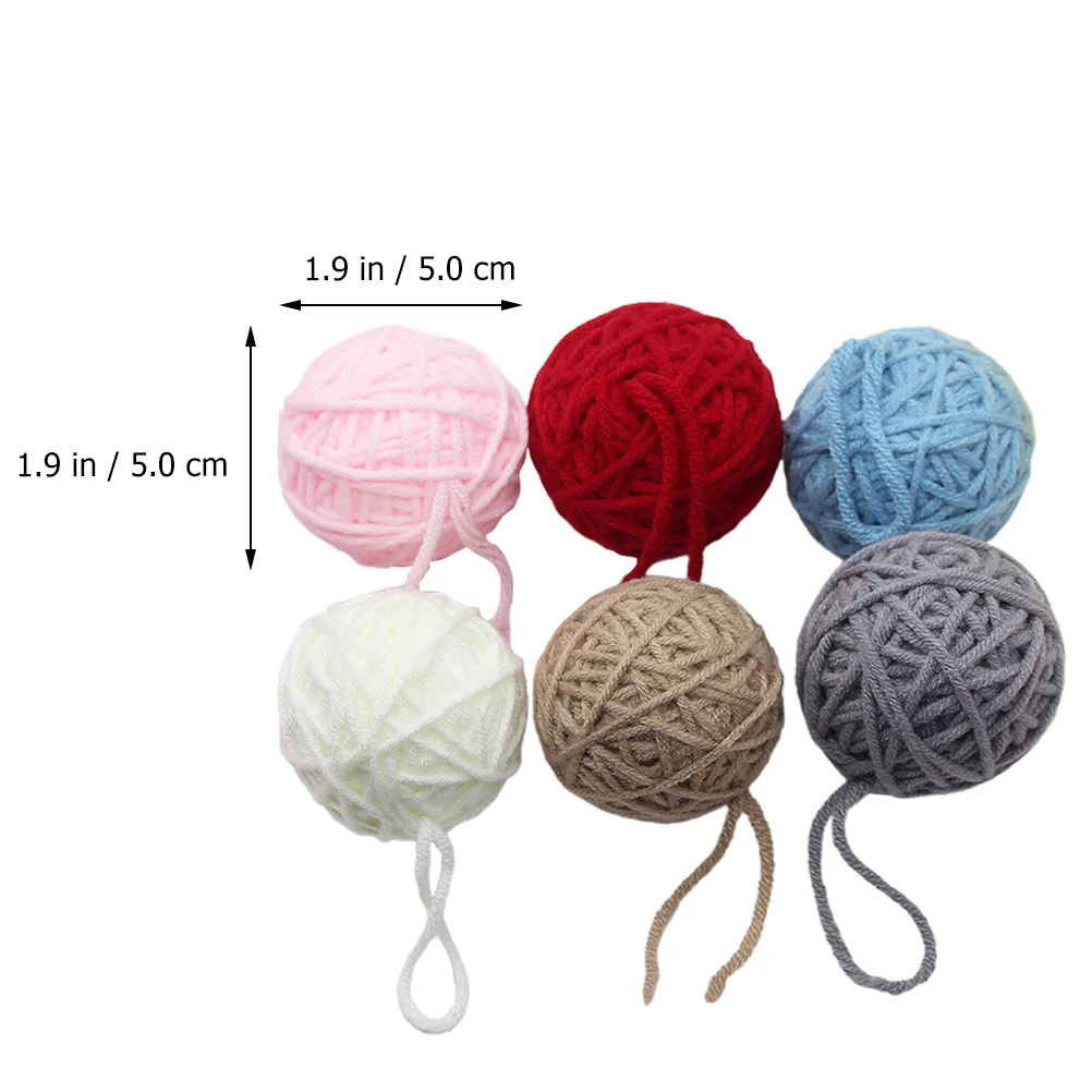 

1Set 6 Pieces 5Cm Yarn Ball Christmas Tree Decoration Colorful DIY Accessory for Festive Season Hanging Ornament