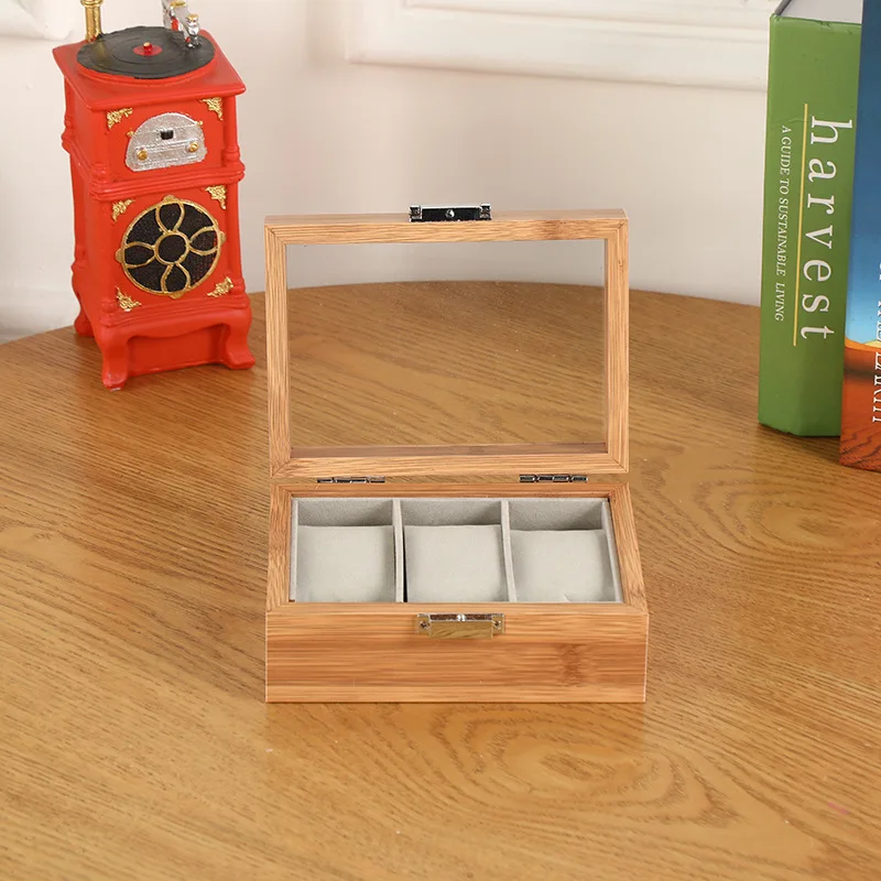 Watch Stroage Boxes New Bamboo Wooden 3/6/10/12 Girds  Watch Case Storage Box Watch Holder Box Organizer Watch Display Box