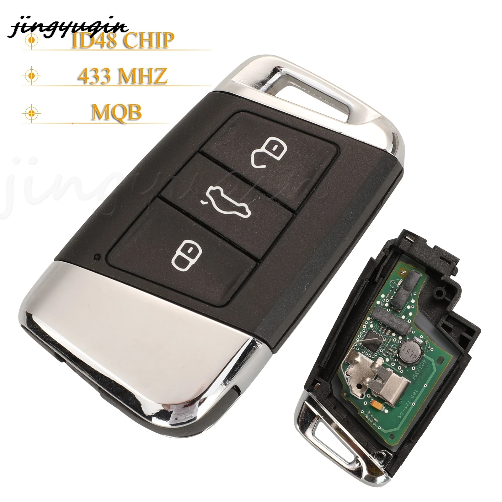 

jingyuqin 3 BTN Replacement Smart Remote Car Key 434Mhz MQB48 For VW Passat B8 2015-2018 Superb A7 2016-2018 Magotan 2017-2018