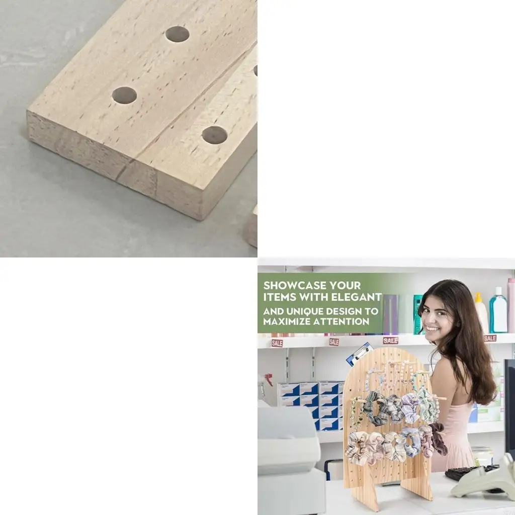 

Jewelry Display Rack with Double Sided Pegboard and Multiple Hooks for Showcasing Bracelets Earrings Keychains