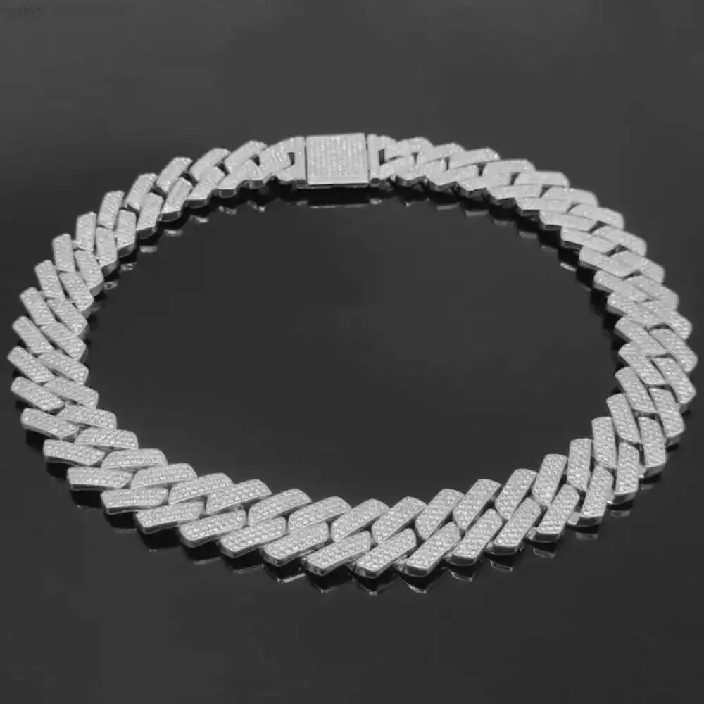 20mm Diamond Encrusted Cuban Link Chain Iced Vvs Lab Cz Necklace 14k White Gold Plated Miami Link Choker Cheap Price Best Gift