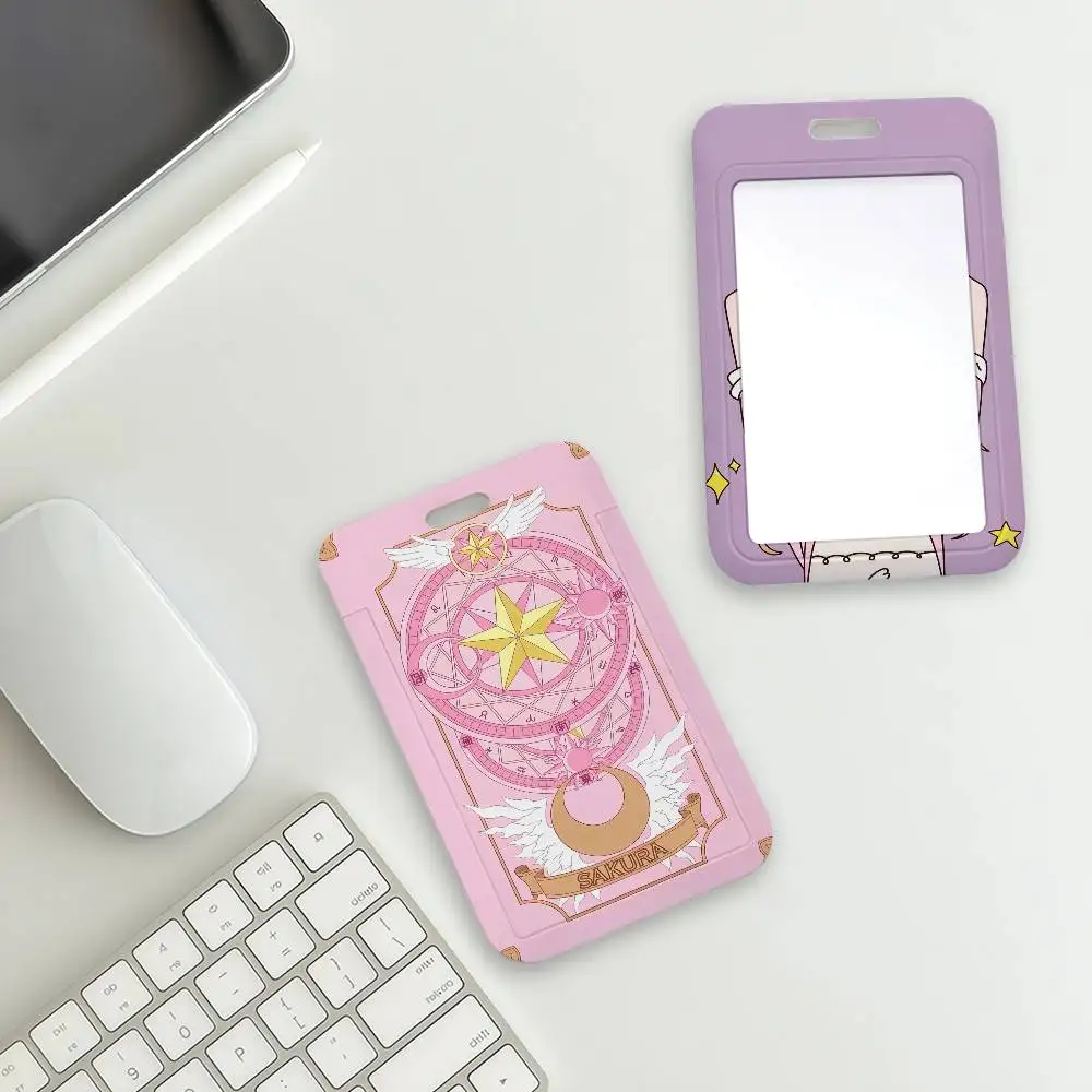 Lovely C-Cardcaptor Sakura Girl Card Holder Student Campus Meal Cards Public Transport Subway Cardcase