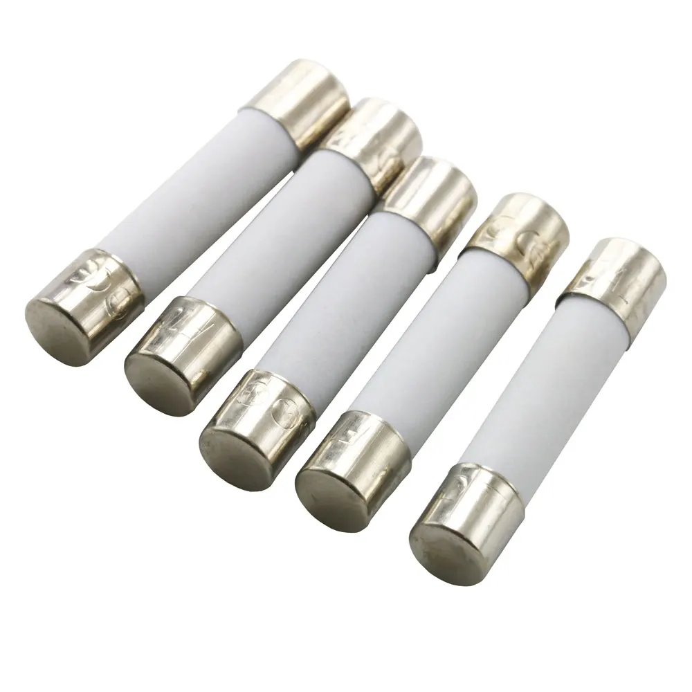 10PCS 5x20mm 6x30mm Ceramic Fuse Tube 250V Fuse 5*20mm 6*30mm F0.5A 1A 2A 3A 3.15A 4A 5A 6A 6.3A 7A 8A 10A 12A 15A 20A 25A 30A