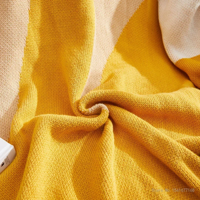 Knitted Tassel Cotton Blanket, Sofa Cover, Office Lunch Break, Air Conditioning Photography Props, Pastoral Nordic style blanket