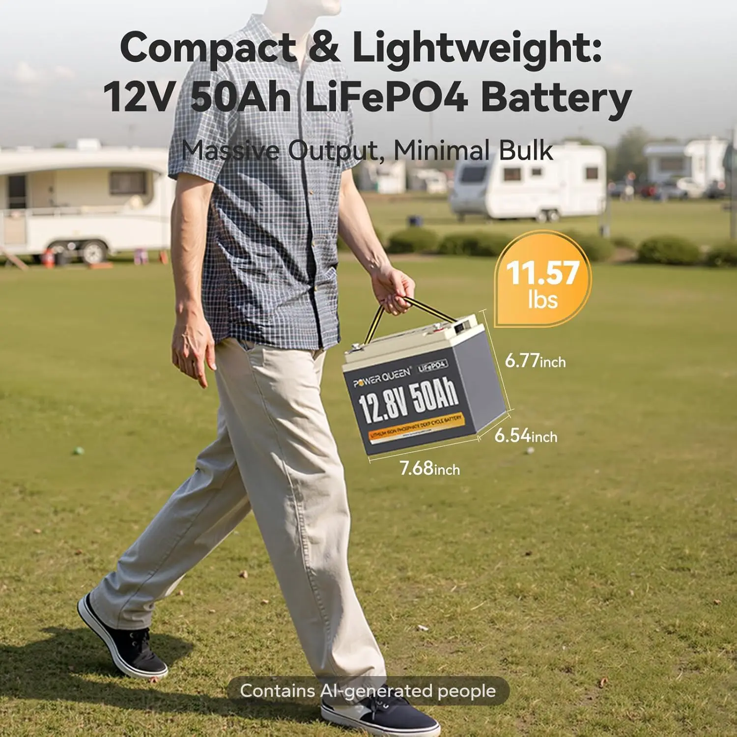 12V 50Ah LiFePO4 Lithium Battery for Trolling Motor RV Camping, Customized