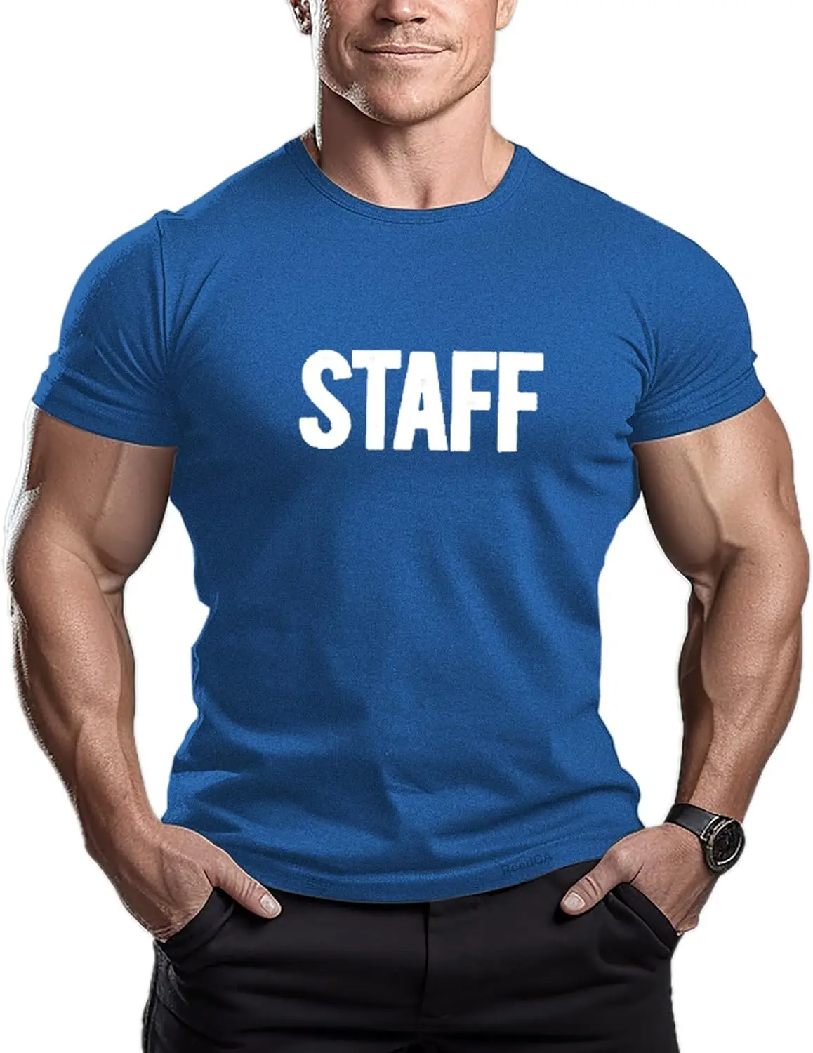 Staff - Mens Bodybuilding T-Shirt - Gym Training Top Fashion Fitness T-Shirt