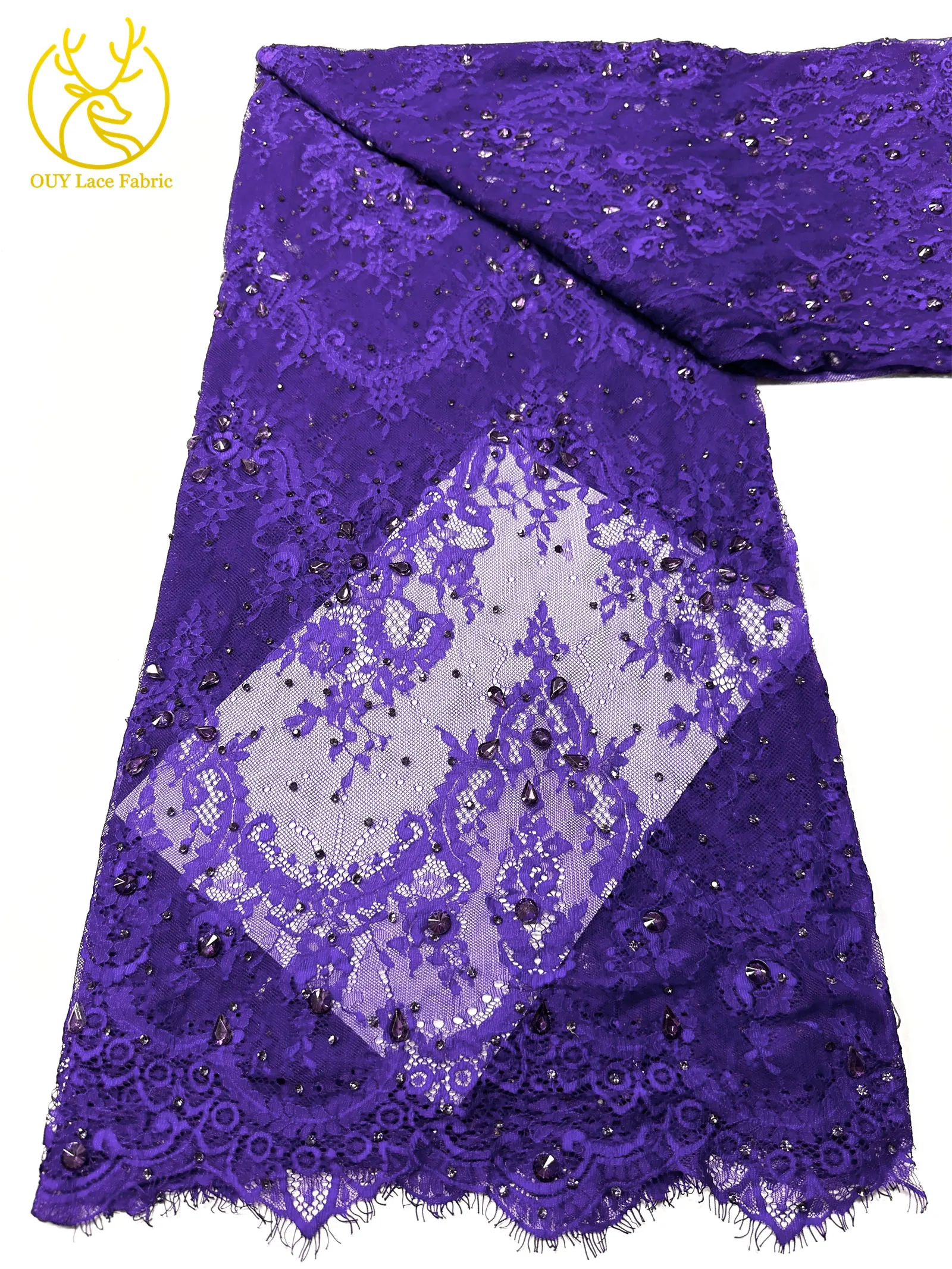 Roter nigerianischer Spitzenstoff, hochwertige afrikanische Milchseide mit Steinen, Guipure-Kordel für Damen-Partykleider, DIY-Nähzubehör, 3 Meter – Detail 33
