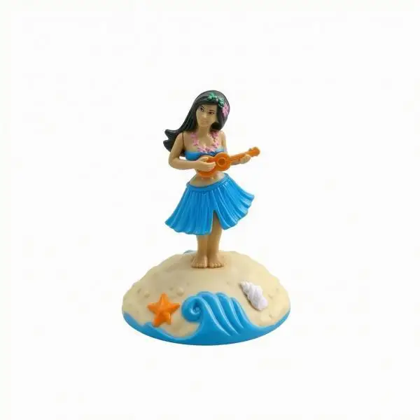 Car Dashboard Figure Ukulele Dancer Hawaiian Theme Plastic Ornament Small Lightweight Vehicle Accessories Doll for Car Use