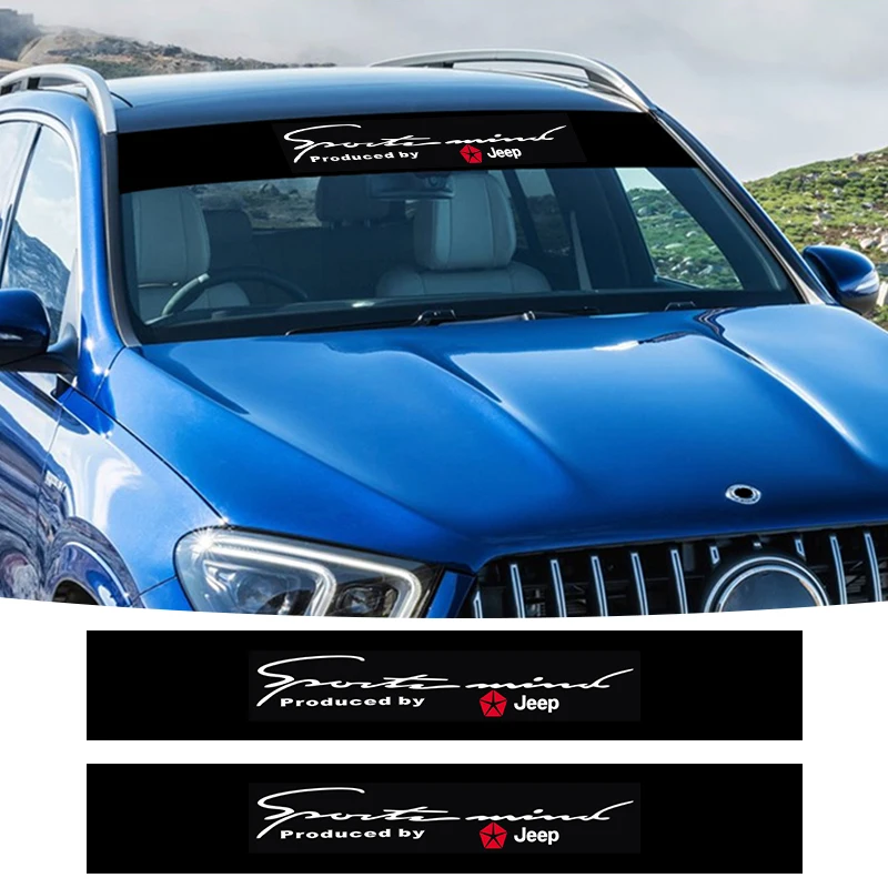 

1pcs Car Front and Rear Windshield Reflective Stickers Car Styling for Jeep Cherokee Patriot Liberty Wrangler JK JL Commander
