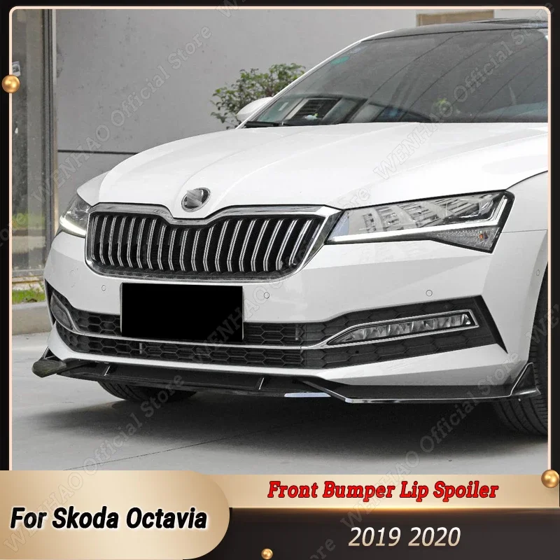 

3PCS Front Bumper Lip Spoiler Splitter Diffuser Protector Guard For Skoda Octavia 2019 2020 Tuning Body Kit Car Accessories