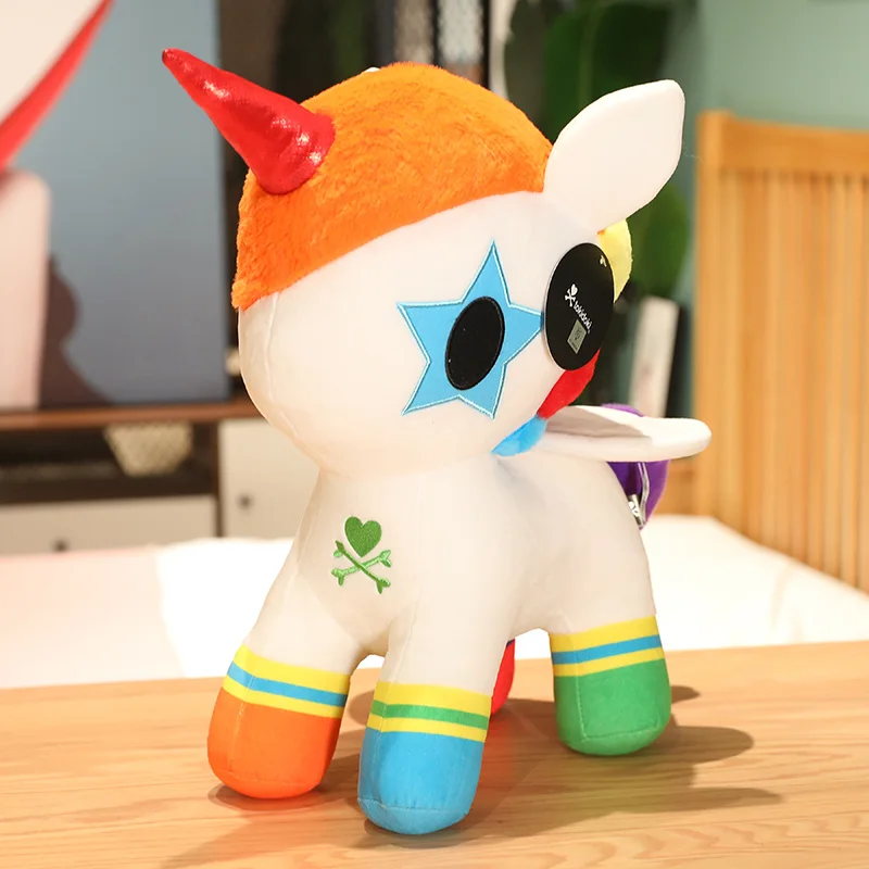Tokiodki-カラフルなユニコーンぬいぐるみ,27/45cm,かわいい人形