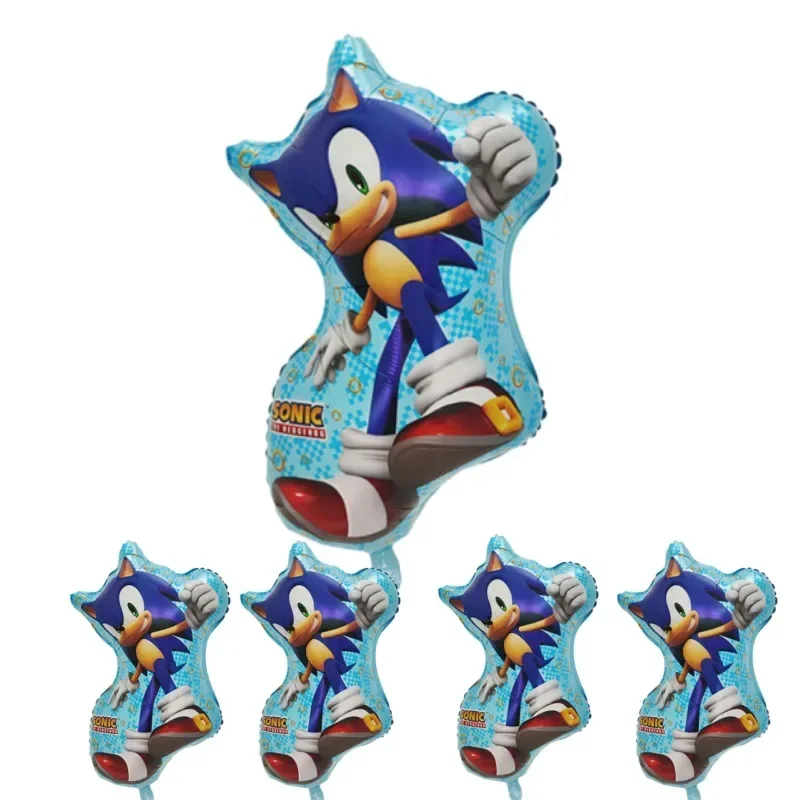 Sonic The Hedgehog Cartoon Ballons Aluminium Foil Globos Room Decoration Baby Shower First 5th 8th Birthday Kids Party Gifts