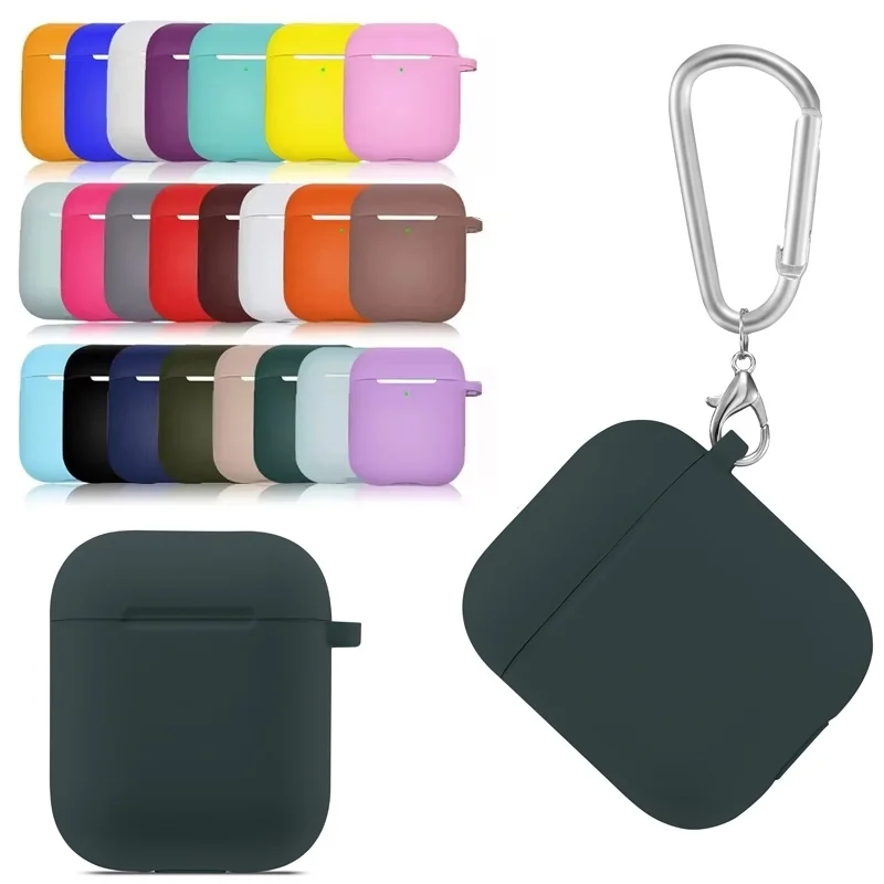 Soft Silicone Protective Case For AirPods 1/2 Wireless Earbuds Case Cover Anti Scratch Soft Silicone Shell For AirPods Earphones