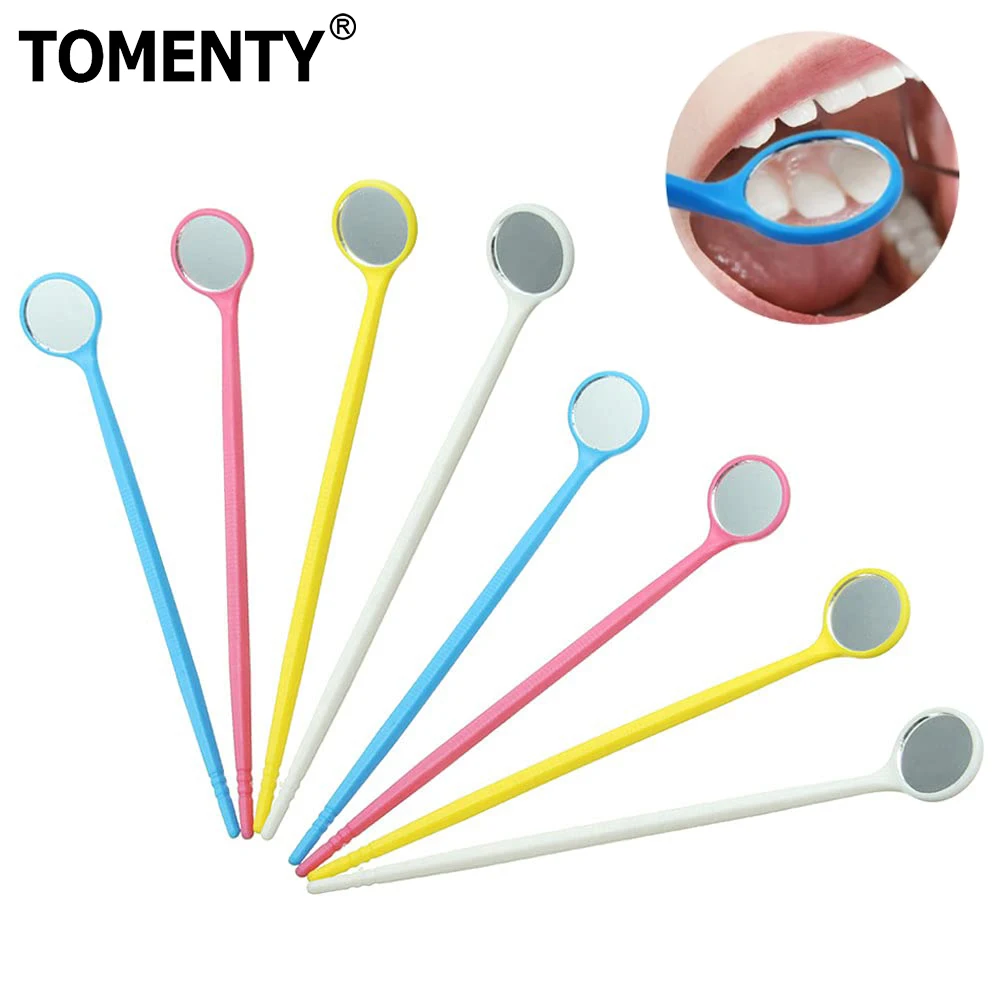 10pcs Disposable Dental Mouth Mirror Plastic Dentist Mirror Reflector Oral Hygiene Check Mirror Dental Teeth Whitening Tools ﻿