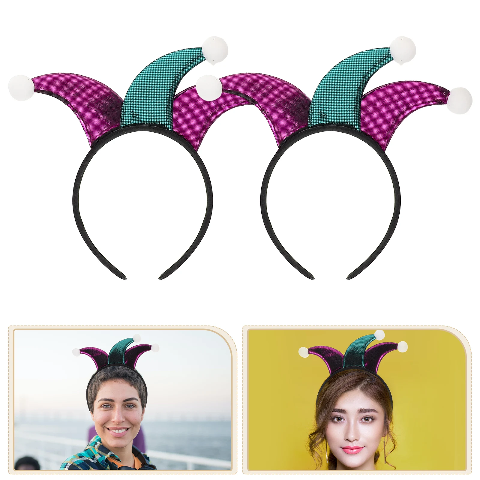 

2 Pcs Couple Halloween Headband Christmas Hair Accessories Clown Role-playing Props