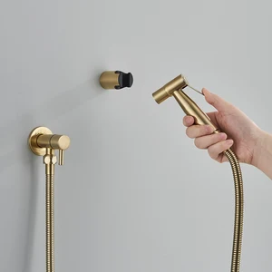 Handheld -Sprühgerät aus gebürsteten goldenen Toilettenbidé, Edelstahl, hygienische Dusche, kaltes Wasser 6 Hauptverkauf hygienisches Metall - №4