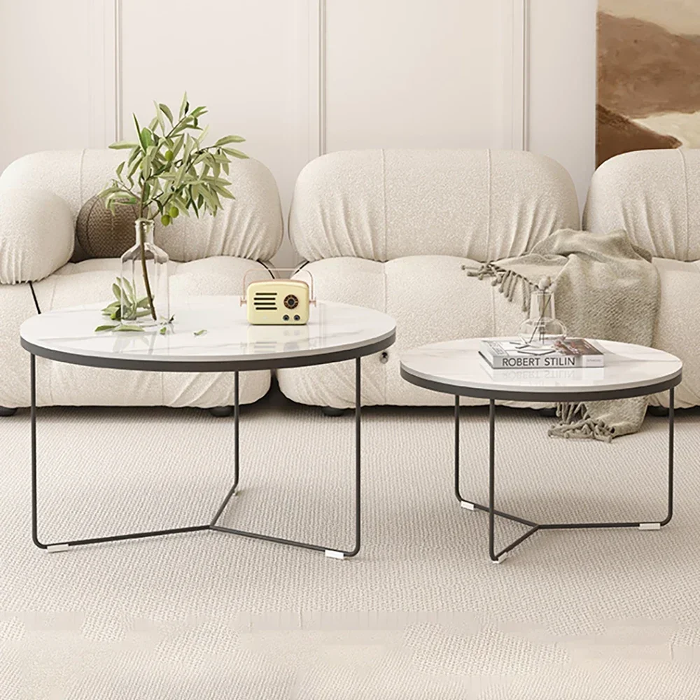 Round Mobile Coffee Tables Outdoor Patio Living Room Modern Simple Coffee Tables Balcony Small Muebles De La Sala Home Furniture