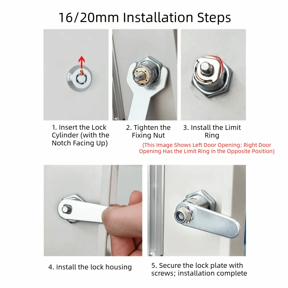16-30mm Length Drawer Lock 2 Keys Included Locking Plate Cabinet Lock Metal Body Mechanical Tongue Distribution Box Lock