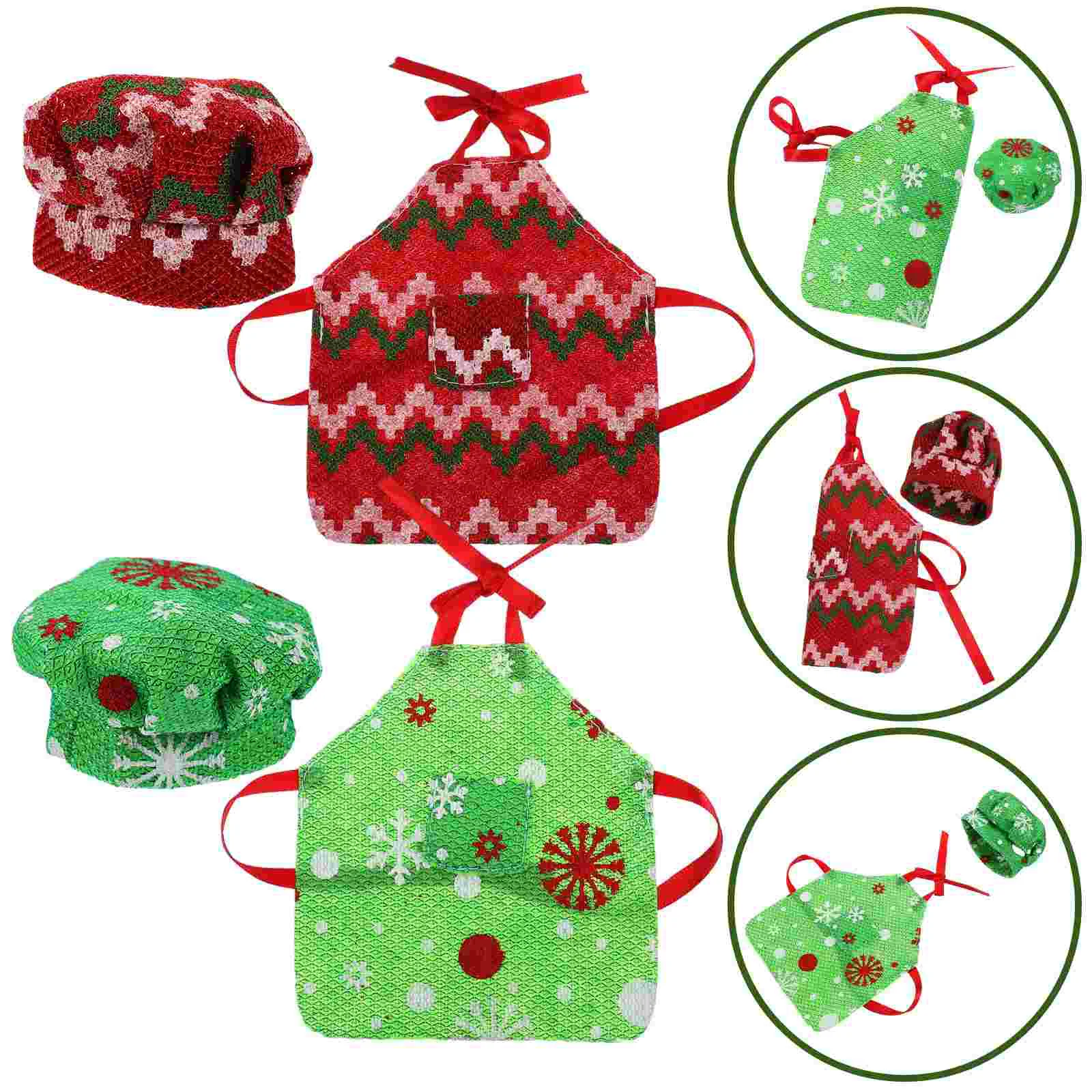 2 Sets Decorations DIY Apron Decorative Decorate Tiny Outfit Decors For Dolls Supplies Child