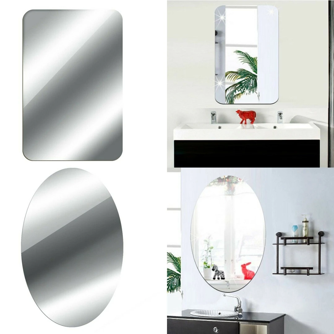 EYFL-Mirror Wall Sticker Rectangle Self Adhesive Room Decor High Quality Furniture Films Mirror Foil 50X50cm