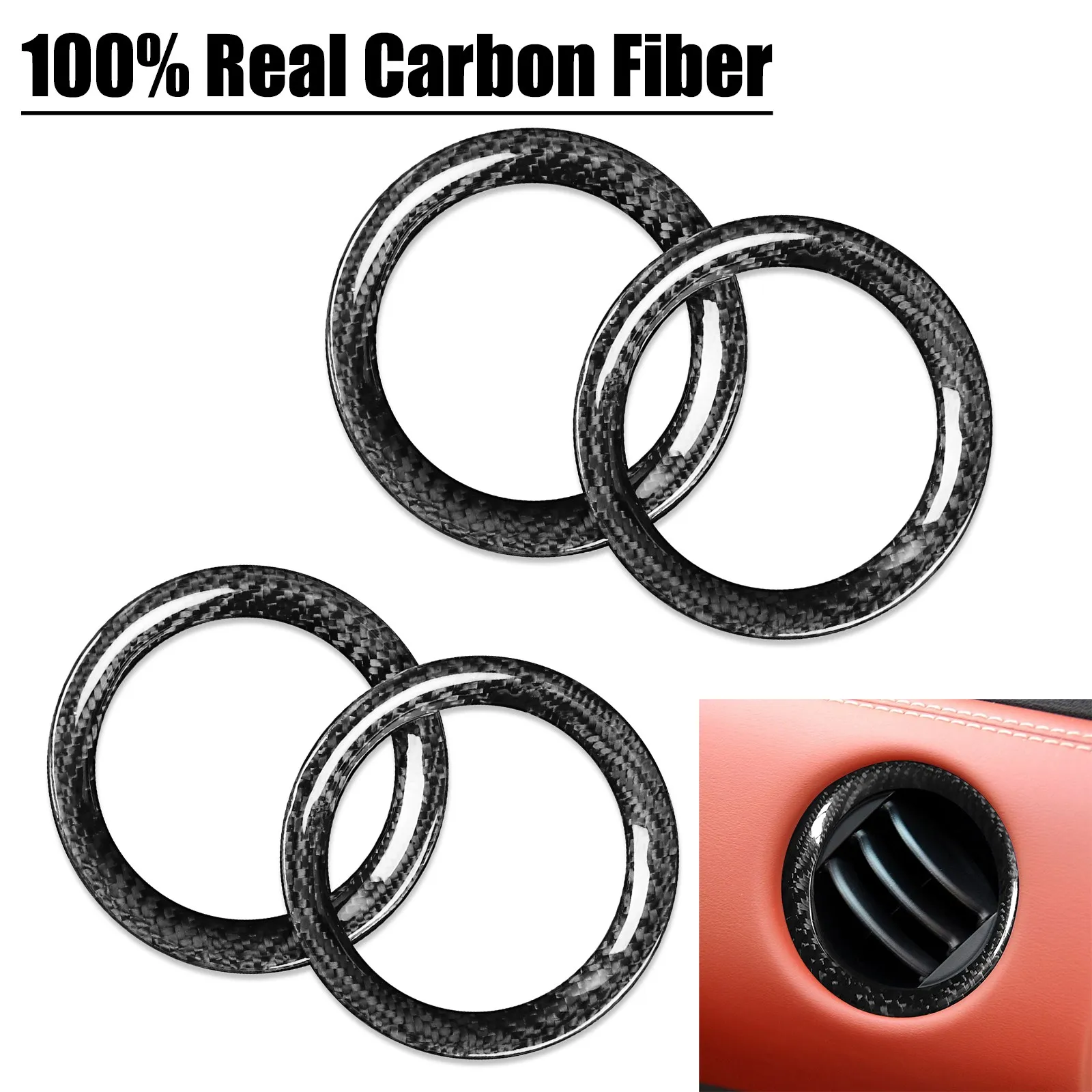 For Nissan GT-R R35 2008-2016 4Pcs/Set Air Outlet Vent Ring Trim Cover