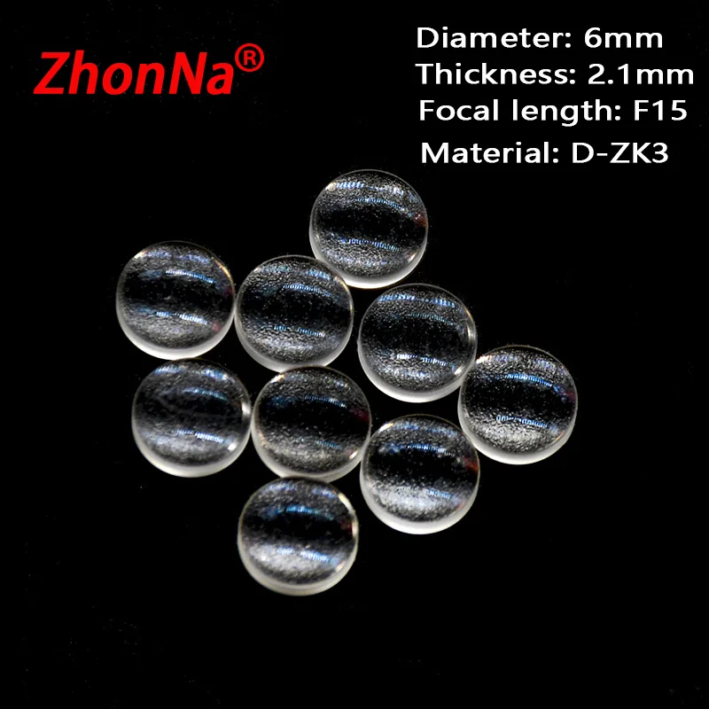 6mmDiameter, F15 Optical Focusing Lens, Focal Length, Laser Installation Accessories, Glass Material, 300-1000nm