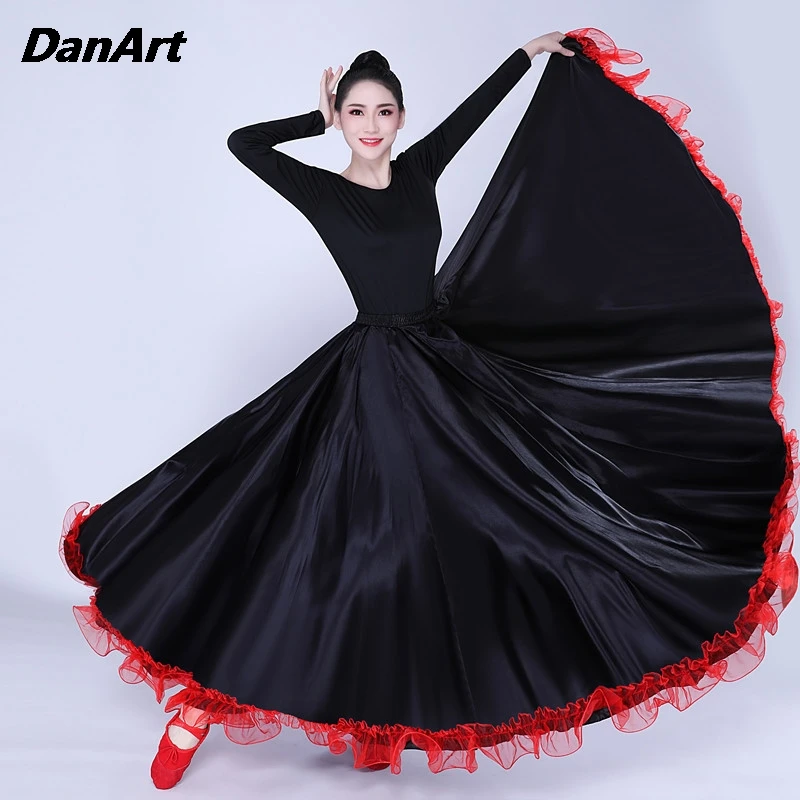 Gekleurde Ding Grote Swing Rok Spaanse Stierenvechten Dans Rok Moderne Dans Half Body Rok Opening Dansvoorstelling Kostuum