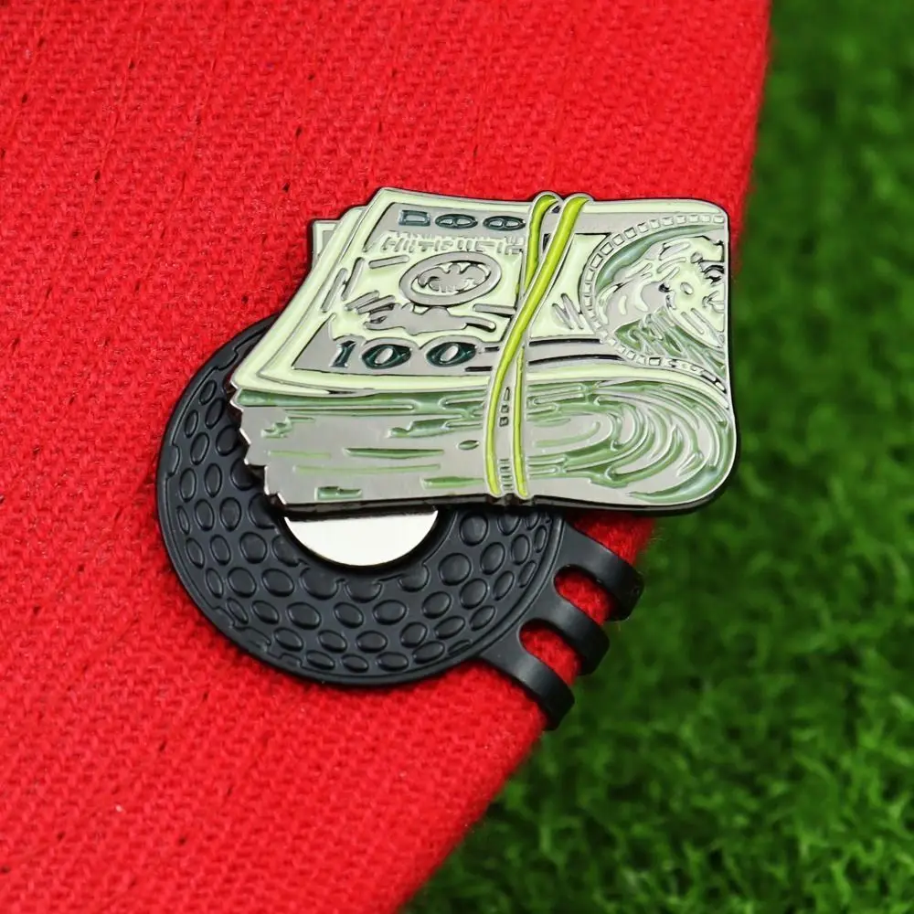 Magnetische balmarkering Hoedclip Kirsite Dollar Magnetische hoedclip Uniek Gemakkelijk af te nemen Amerikaanse dollar Golfhoedclip Golfhandschoenen Hoeden