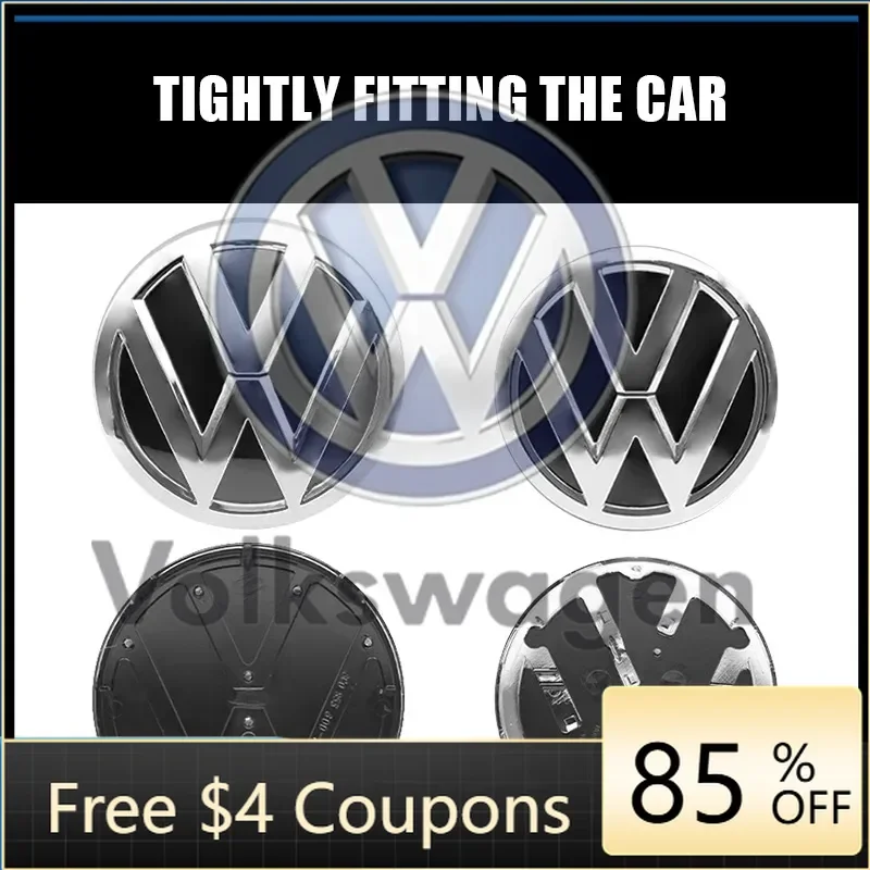 

Car Sticker 2026 New For VOLKSWAGEN VW 2Pcs VW Replacement Front Grill Badge Rear Trunk Lid Emblem Logo Decorative For Volkswage