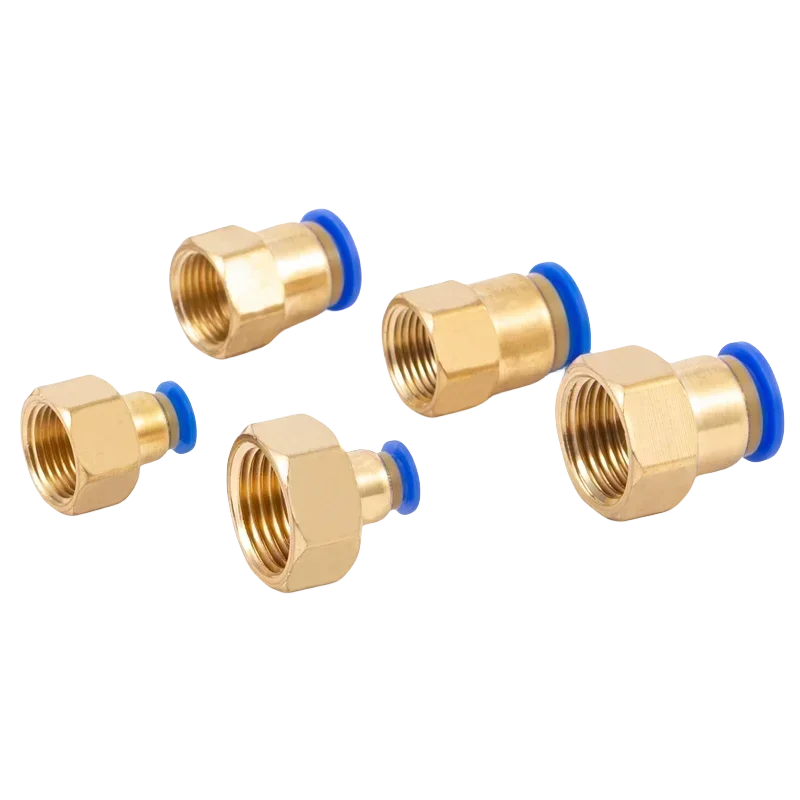 50/100/500 PCS PCF Female Pneumatic Connector PCF-4/6/8/10/12 Brass Air Hose Straight-Through Quick Connector Pneumatic Element