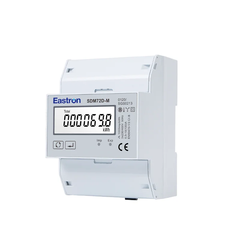 SDM72D-M MID Three Phase LCD Display Bi-directional Energy Meter for Renewable Energy , Solar PV Applications