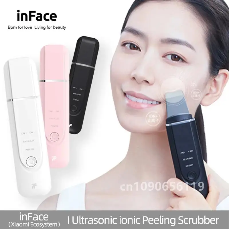 Inface Ultrasonic Face Scrubber Massager For Face Vibrators Ion Ultrasonic Cleaning Skin Care Peeling Machine