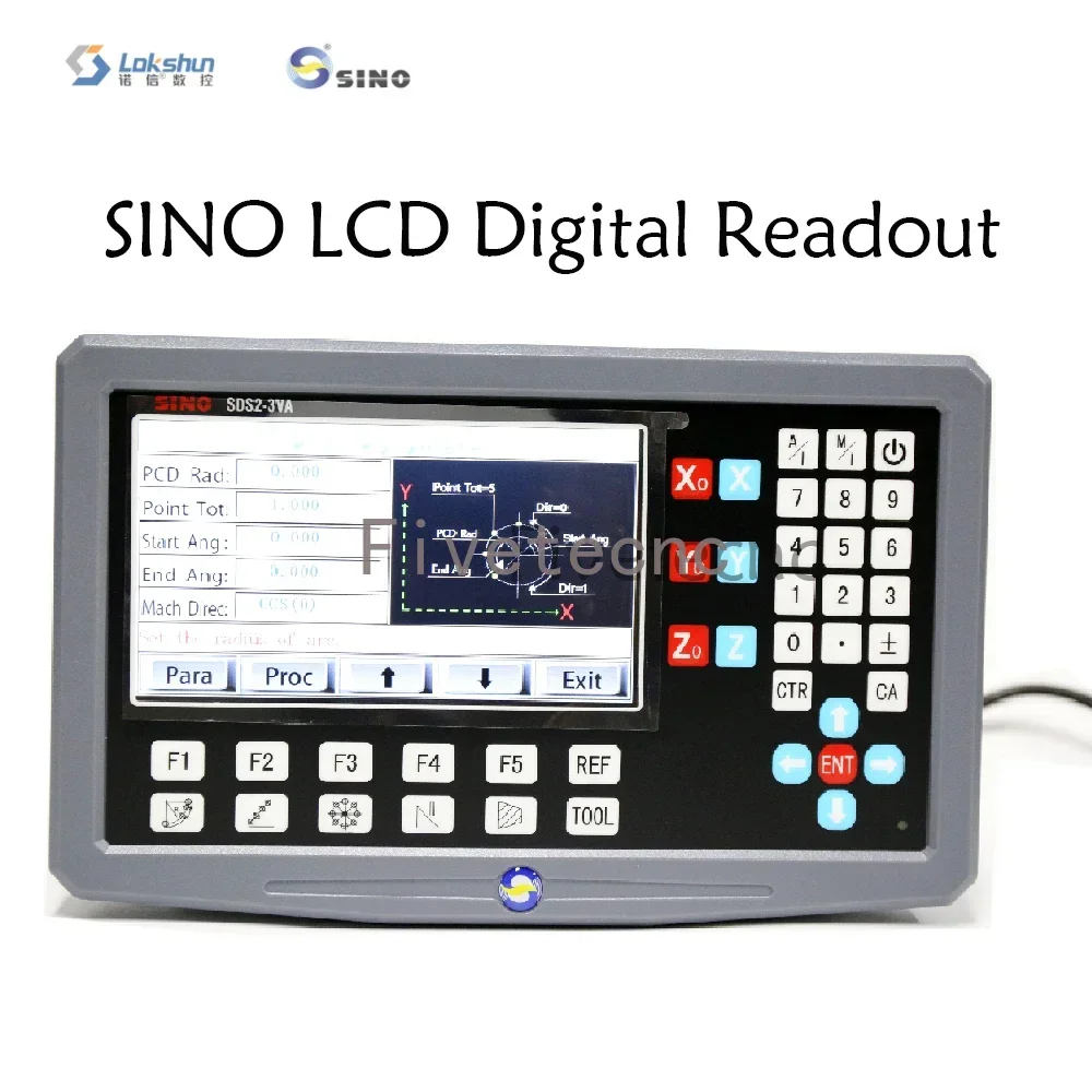 SINO SDS2-3VA 3 Axis LCD Digital Readout DRO Kit And 3 Pieces KA-500 Glass Linear Scale Encoders For Lathe Grinder Millilling