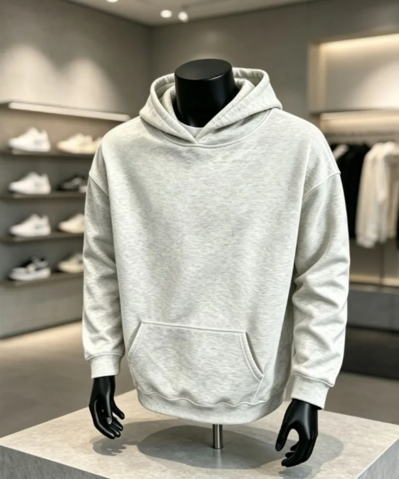Heavyweight cotton hoodie for men fall winter, warm American casual pullover couples unisex streetwear with soft fleece.