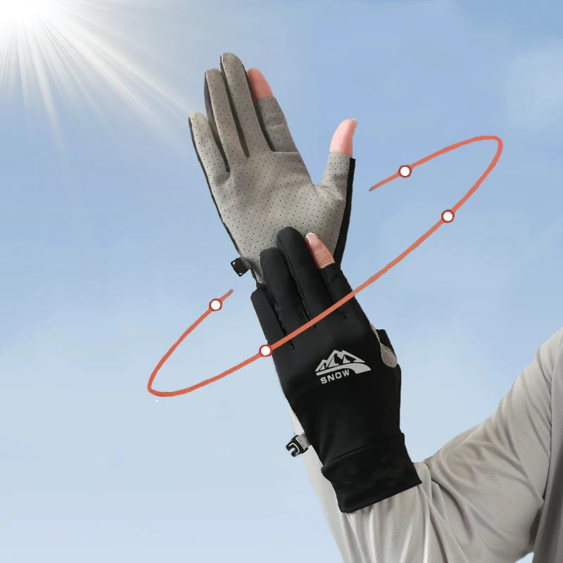 

Summer Ice Silky Sunshade Breathable Cycling and fishing Gloves,Suitable for Fishing,Cycling,Touchscreen Non Slip Gloves