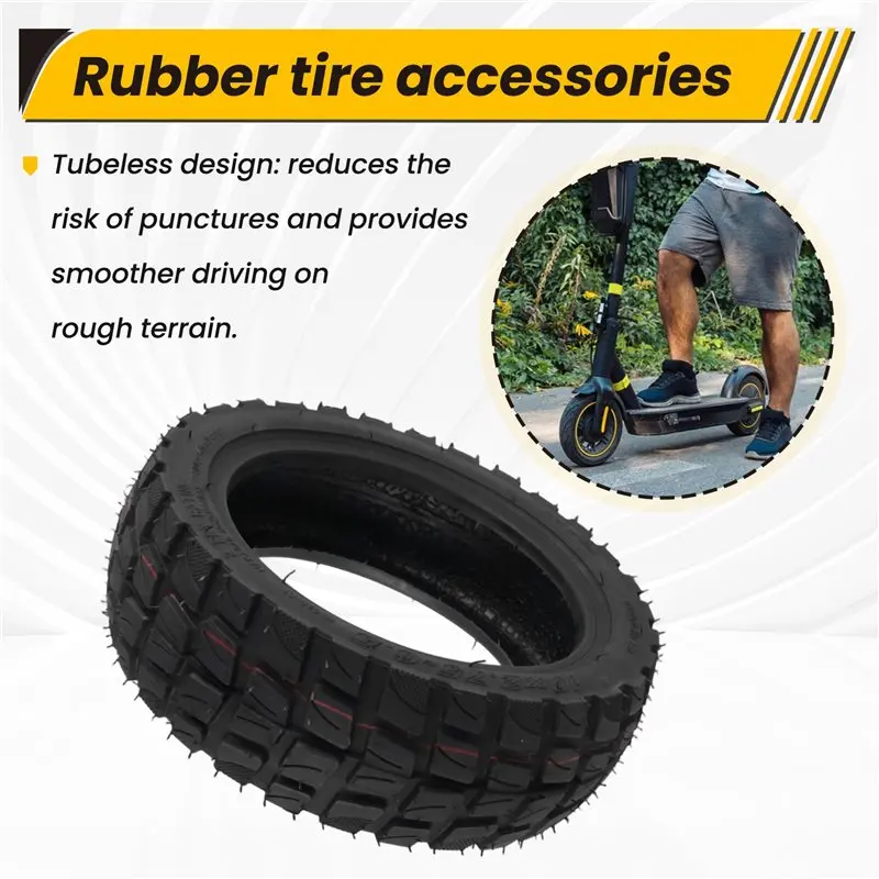 ABLL-For Speedway 5 Dualtron 3 Electric Scooter 10X2.75-6.5 Outer Tire 10 Inch Tubeless Off-Road Replacement Part 1 Pcs