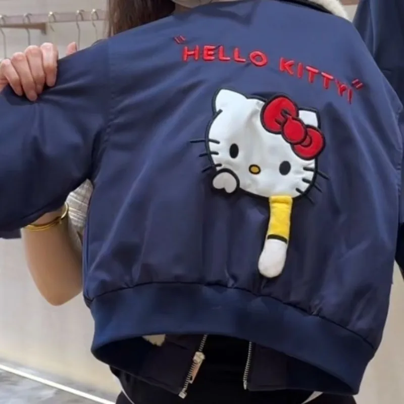 Sanrio Hello Kitty uniforme de béisbol para niños Sanrios niñas Kawaii dibujos animados moda dulce fresco bordado chaquetas al aire libre regalo