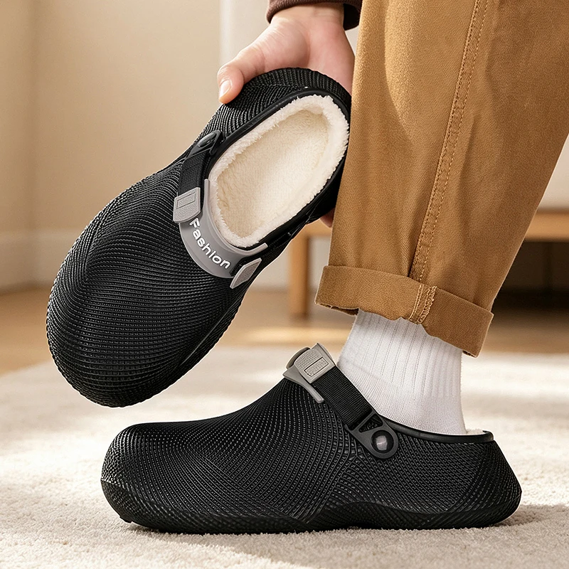 3D Design Winter Slippers for Men 2027 Winter Slip On Non Slip Sport Sandals Men Outdoor Thick Bottom Chaussures Homme Luxe