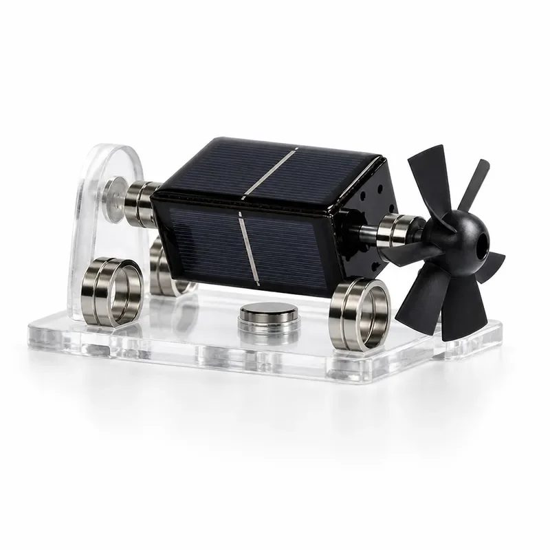 Solar Horizontal Four Side Magnetic Levitation Motor Stirling Engine Education Model Physics Science Kit DIY Assembly Toy