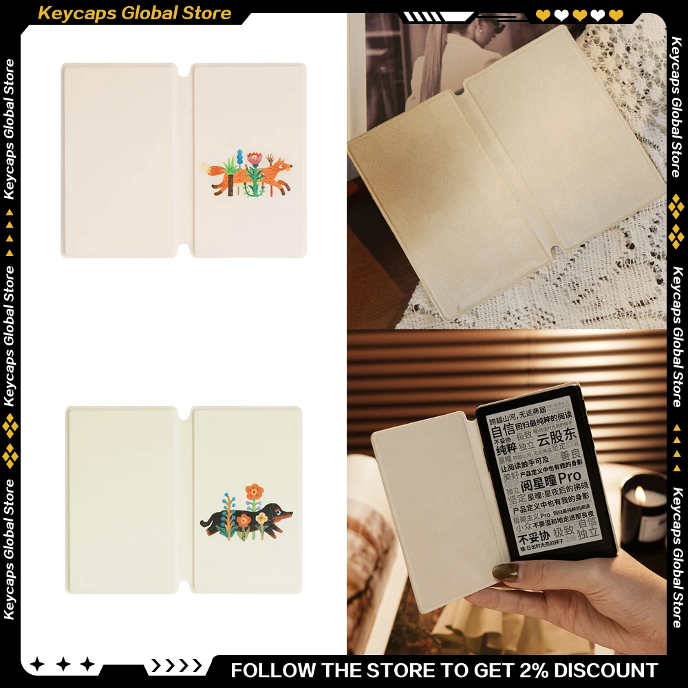 Xteink X4Pro E-Book Reader Official Protective Case Portable Creative Magnetic Flip Cover Shell 4.3Inch Customized Cartoon Shell