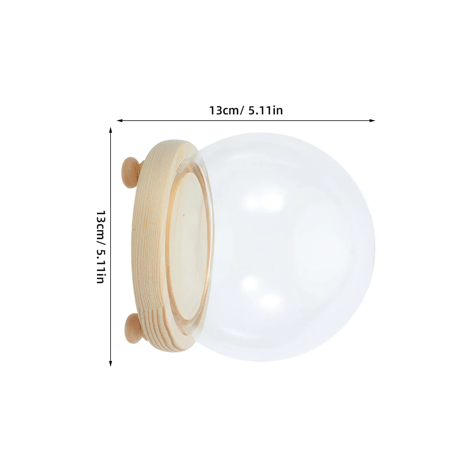 Dried Flower Glass Dome Display Cover Elegant Clear Glass Dome with Solid Wood Base for Immortal Flower Arrangement Tabletop