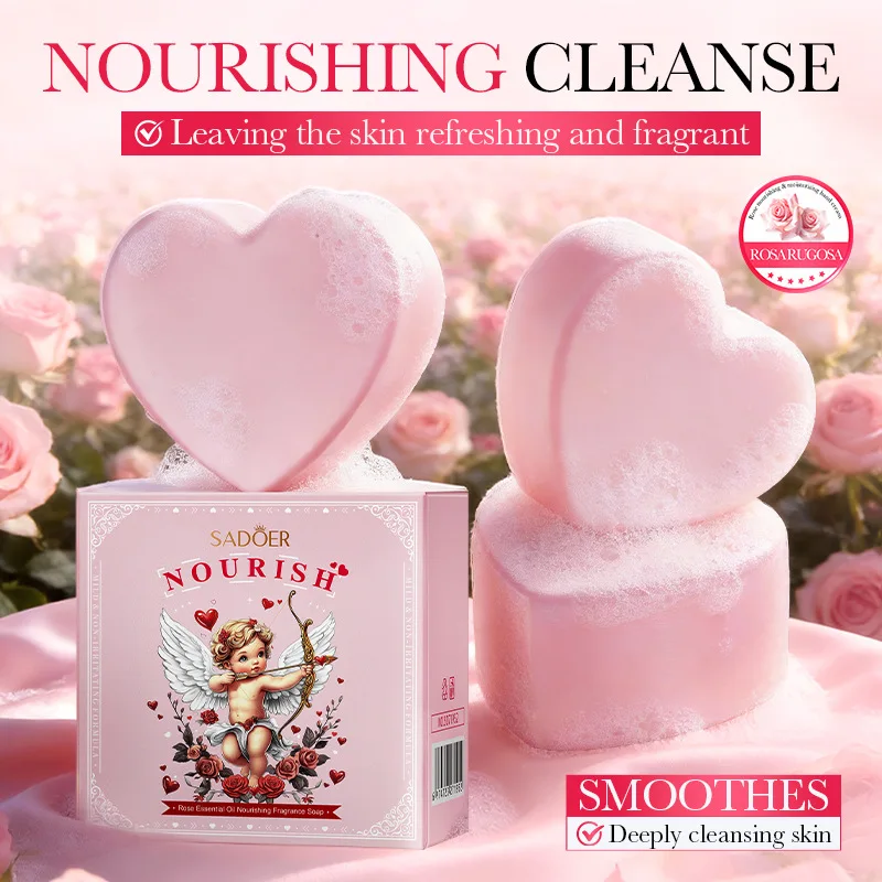 Rose Essential Oil Nourishes Handmade Soap, Deeply Cleanses the Skin, Leaves It Refreshed. Contains a Built-In Lathering Net