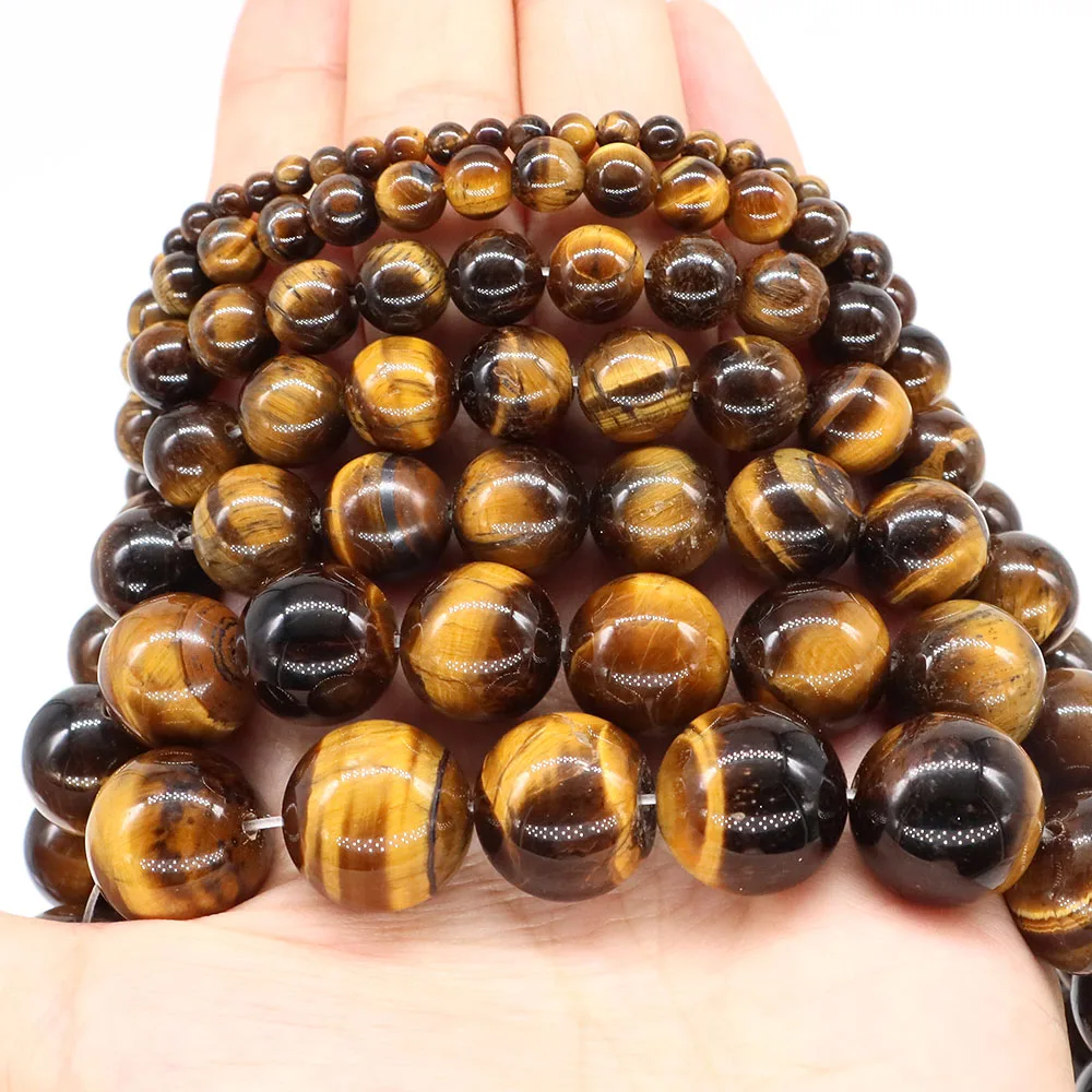 4/6/8/10/12/14/16MM Tiger Eye Beads Natural Stones Round Loose Spacer Crystal Gems Bead for Jewelry Making DIY Bracelet Necklace