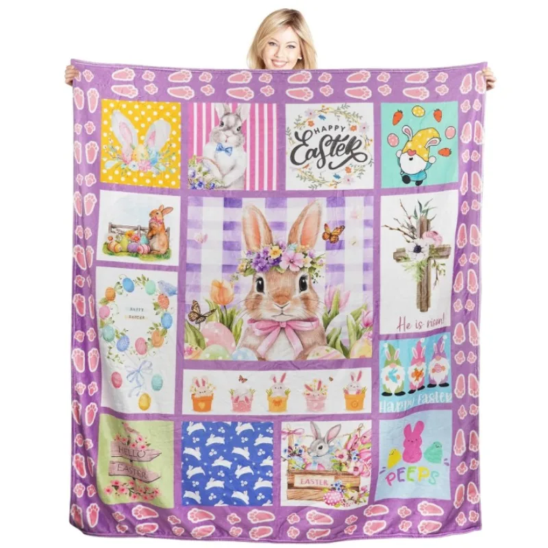 

Пасхальное одеяло на диван, одеяло с кроликом для спальни и гостиной, пасхальный подарок для женщин, семьи, друзей, учителей, коллеги