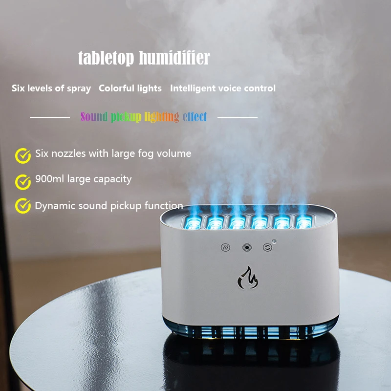 

Mi New Desktop Dynamic Music Humidifier USB Ultrasound Flame Air Fragrance diffuser Colorful Home 900ML Mist Maker